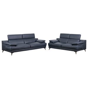 Casa Moderno 2 Seater Navy Leather Sofa IF-7110